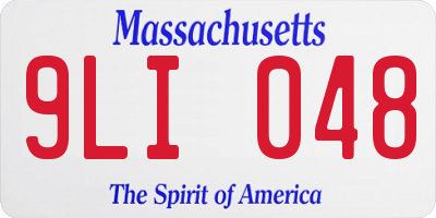 MA license plate 9LI048