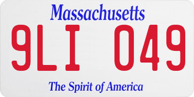 MA license plate 9LI049