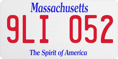 MA license plate 9LI052