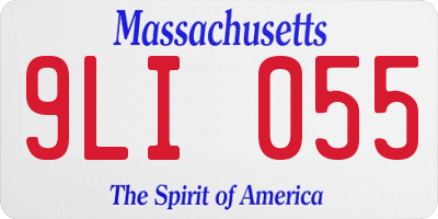 MA license plate 9LI055
