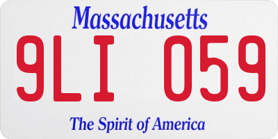 MA license plate 9LI059