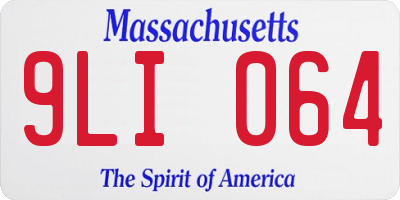 MA license plate 9LI064