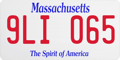 MA license plate 9LI065
