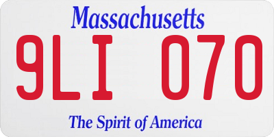 MA license plate 9LI070