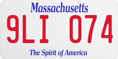 MA license plate 9LI074
