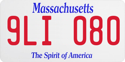 MA license plate 9LI080