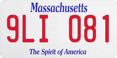 MA license plate 9LI081