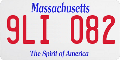 MA license plate 9LI082
