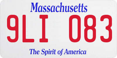 MA license plate 9LI083