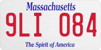 MA license plate 9LI084