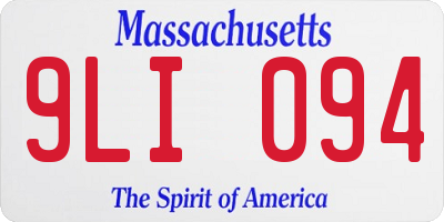 MA license plate 9LI094