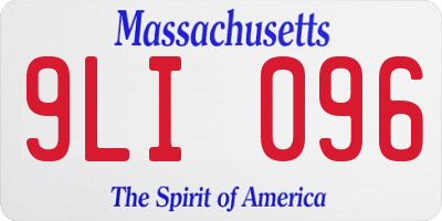 MA license plate 9LI096