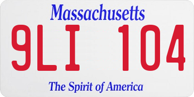 MA license plate 9LI104