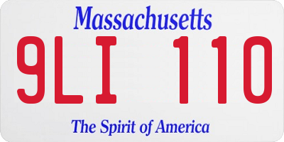 MA license plate 9LI110