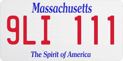 MA license plate 9LI111