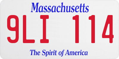 MA license plate 9LI114