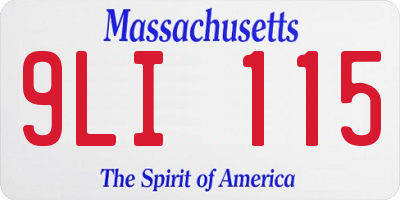 MA license plate 9LI115