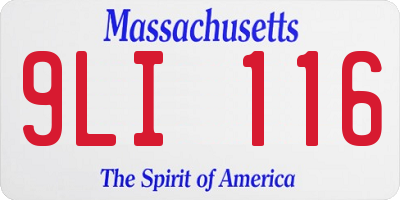 MA license plate 9LI116