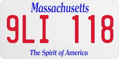 MA license plate 9LI118