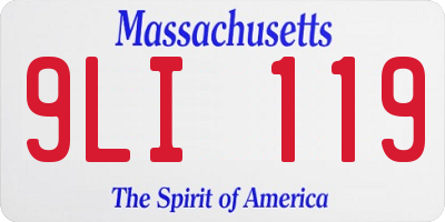 MA license plate 9LI119