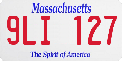 MA license plate 9LI127