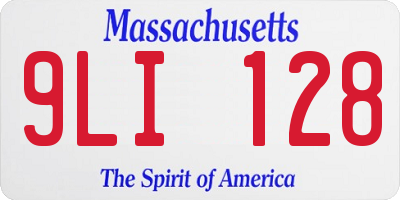 MA license plate 9LI128