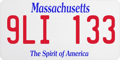 MA license plate 9LI133