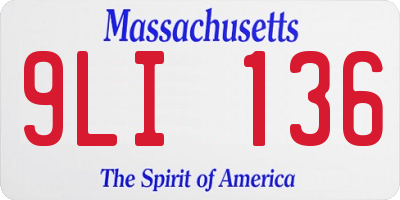 MA license plate 9LI136