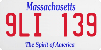 MA license plate 9LI139