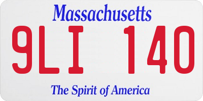 MA license plate 9LI140