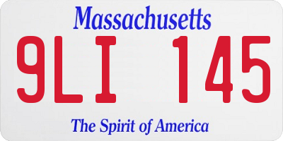 MA license plate 9LI145