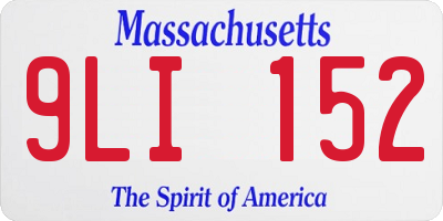 MA license plate 9LI152