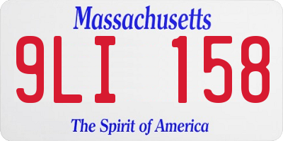 MA license plate 9LI158