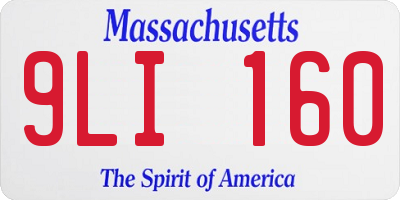 MA license plate 9LI160