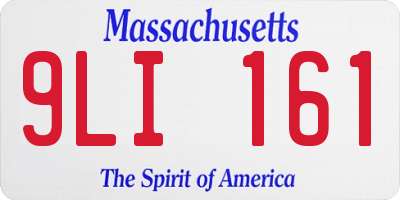 MA license plate 9LI161