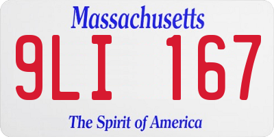 MA license plate 9LI167
