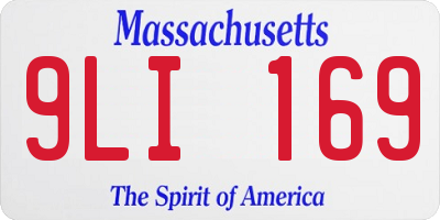 MA license plate 9LI169