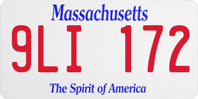 MA license plate 9LI172