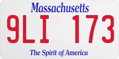 MA license plate 9LI173