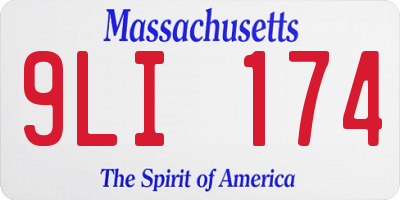 MA license plate 9LI174
