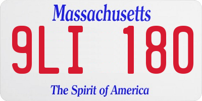 MA license plate 9LI180