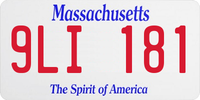 MA license plate 9LI181