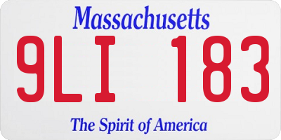 MA license plate 9LI183