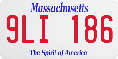 MA license plate 9LI186