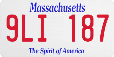 MA license plate 9LI187