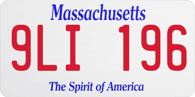 MA license plate 9LI196