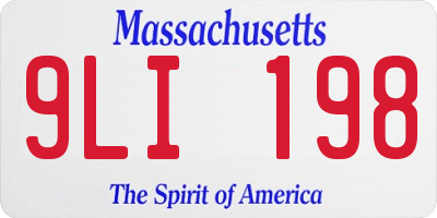 MA license plate 9LI198