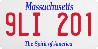 MA license plate 9LI201