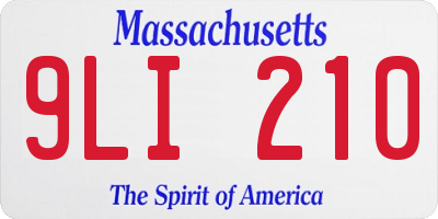 MA license plate 9LI210