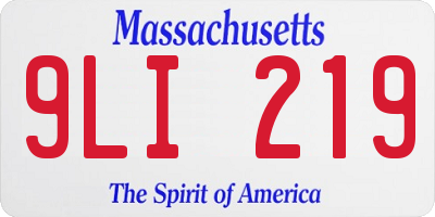 MA license plate 9LI219